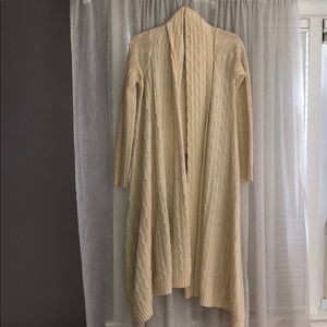 Cream tie front sweater